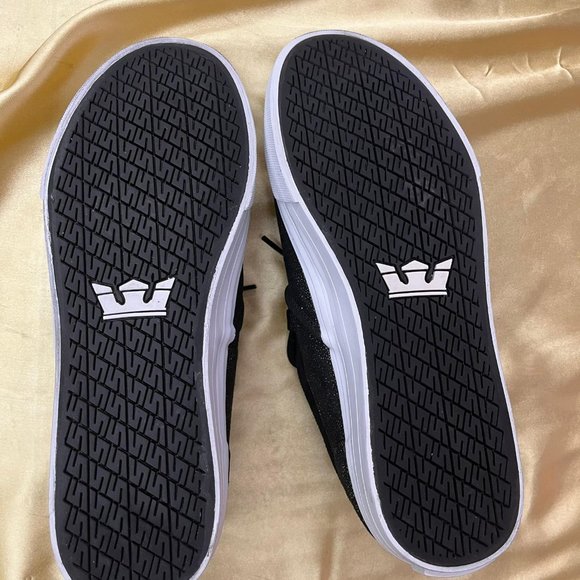 NWB SUPRA CUBA skate shoes slippers sneaker black gold white 98104-058-M - Picture 4 of 7